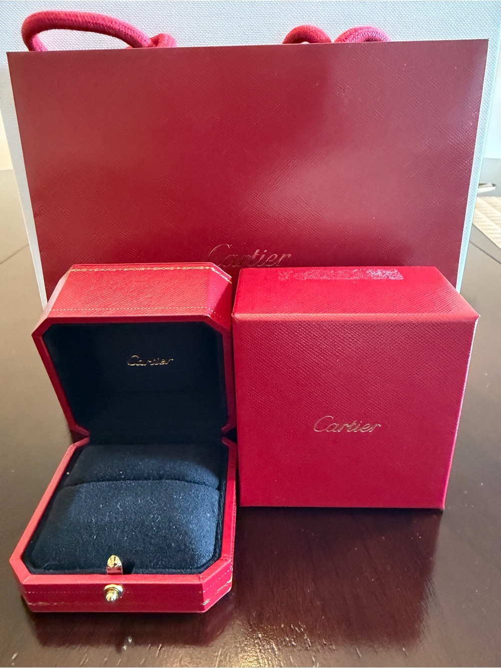 Cartier Red and Gold Jewelry Presentation Boxes - Picture 3 of 8